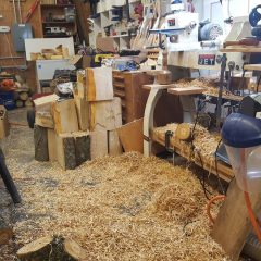 Quite a mess created making a group of items from Weeping Cherry. 