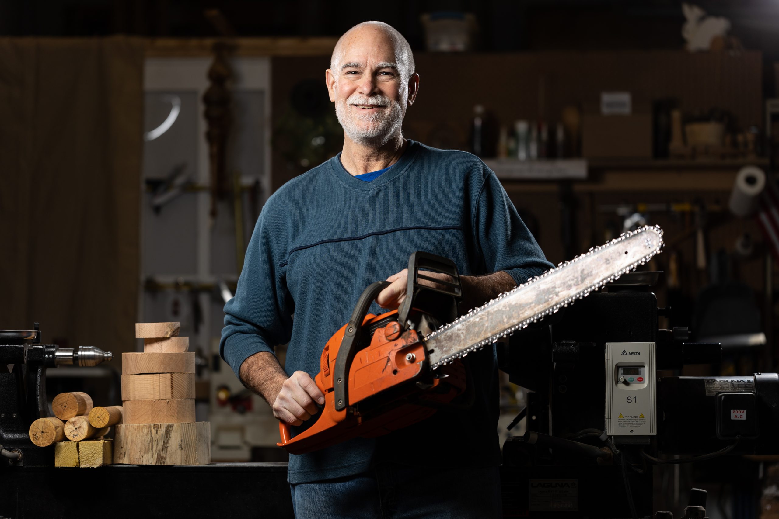 Doug Heck with Chainsaw
